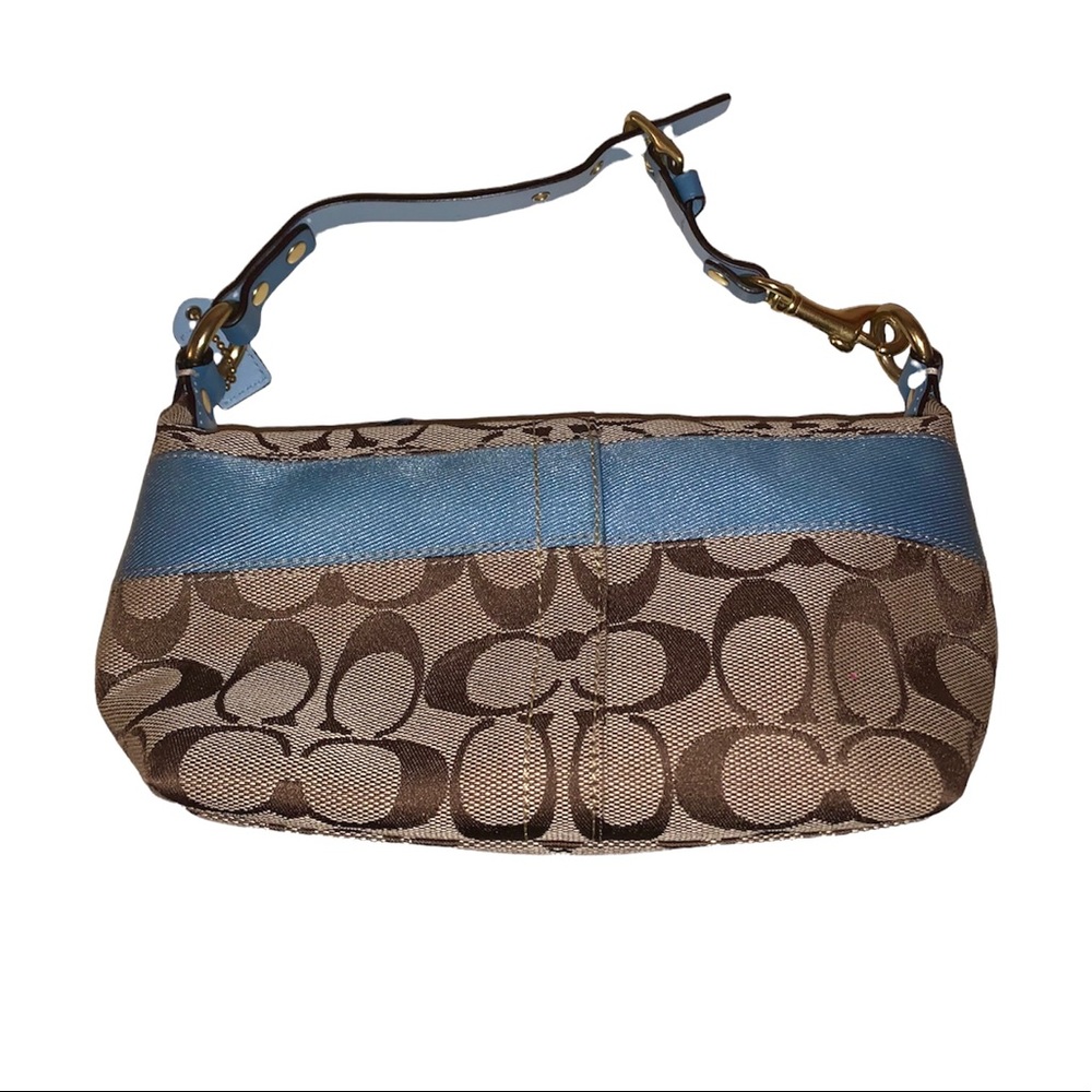 Blue & brown classic Coach minibag 🤍